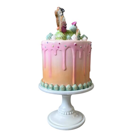 Sweet Treats Halloween Candy Corn Ghost Cake Decor 14in Resin Pastel Decor NEW - Picture 9 of 16